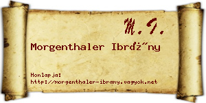 Morgenthaler Ibrány névjegykártya